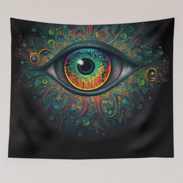 Item preview, Psychedelic all seeing eye v2 round designed and sold by ai-datamancer.