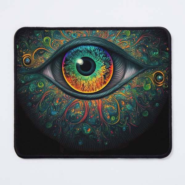 Item preview, Psychedelic all seeing eye v2 round designed and sold by ai-datamancer.