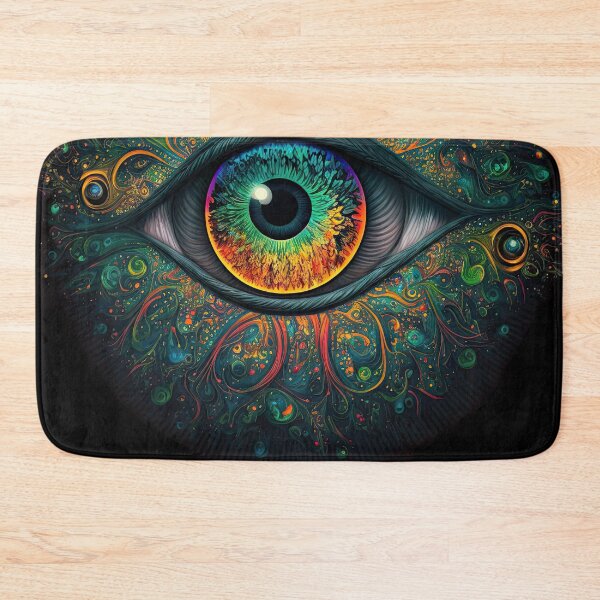 Item preview, Psychedelic all seeing eye v2 round designed and sold by ai-datamancer.