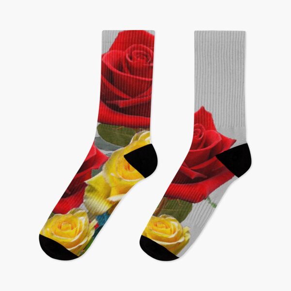 Item preview, RED YELLOW ROSE GARDEN PATTERN GREY ART  designed and sold by sharlesart.