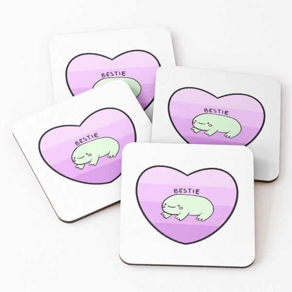 Item preview, BESTIE | Best Friends Valentine’s Day Happy Light Green Frog in a Purple Heart designed and sold by iristocat.
