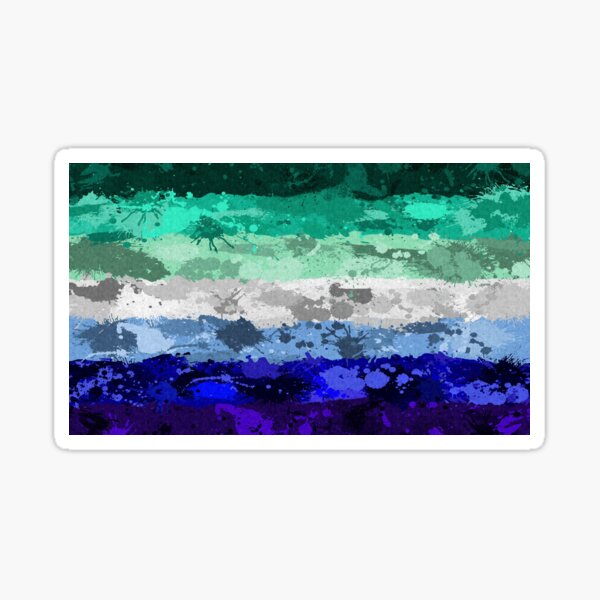 Abstract Paint Splatter Gay Pride Flag Pattern Sticker