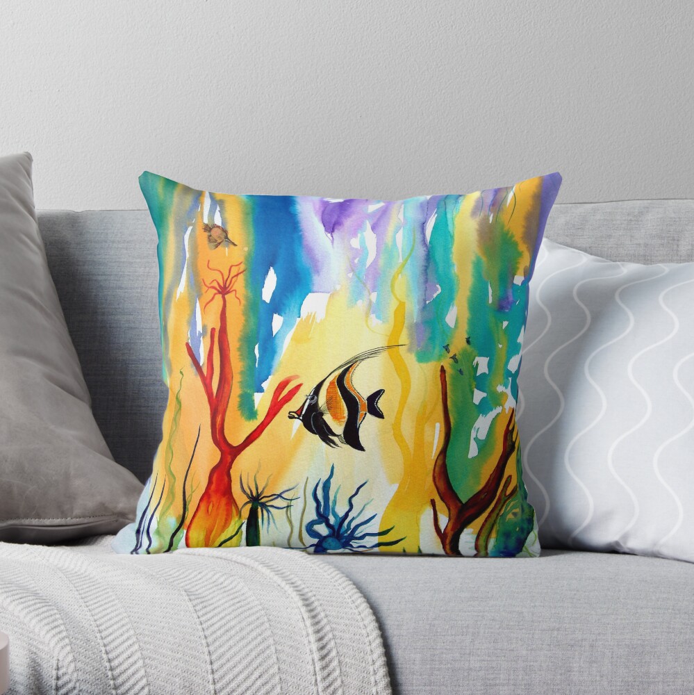 Colours of the Sea Throw Pillow