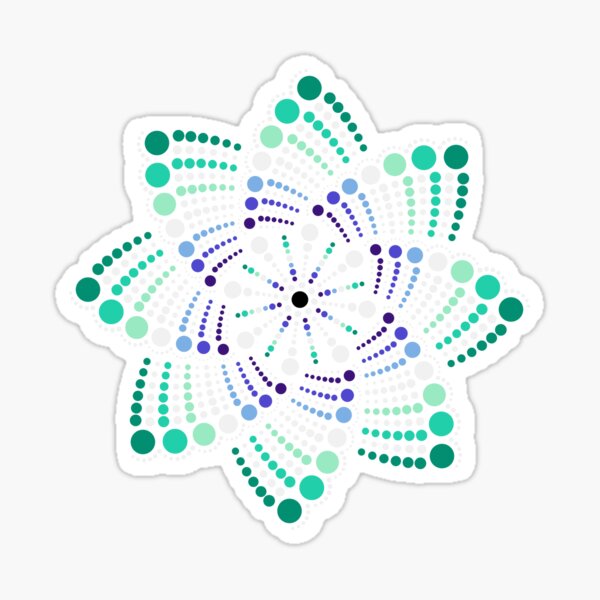 Seamless Repeating Geometric Mandala Dot Art Gay Pride Pattern Sticker