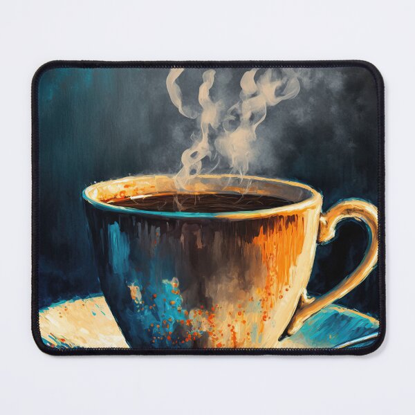 Artikelvorschau, Expressionistische Malerei dampfende Tasse Kaffee entworfen und verkauft von artefacta.