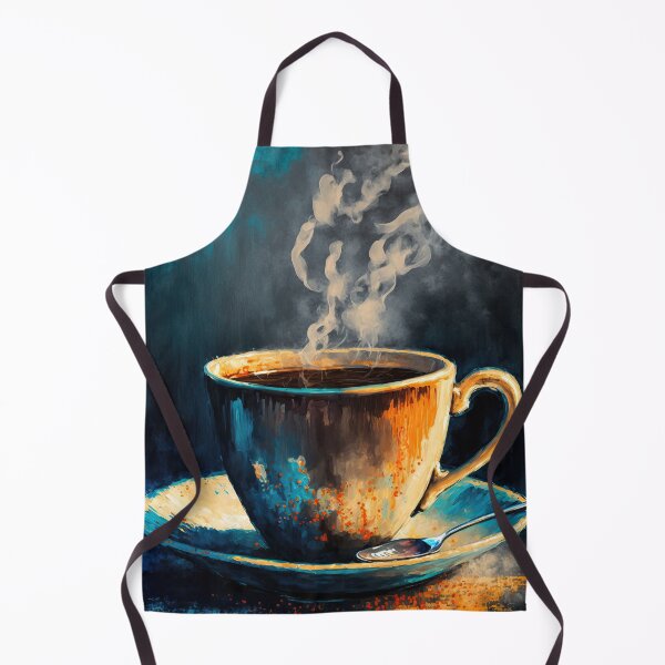 Item preview, Expressionist painting steaming cup of coffee designed and sold by artefacta.