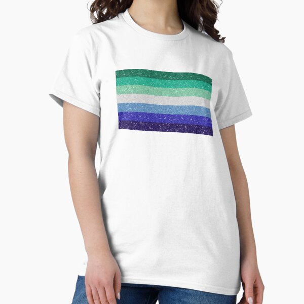 Faux Glitter Gay Pride Flag Pattern Classic T-Shirt