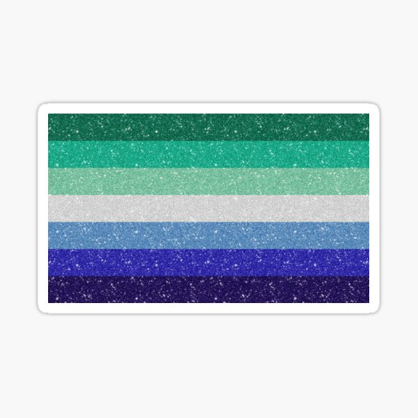 Faux Glitter Gay Pride Flag Pattern Sticker