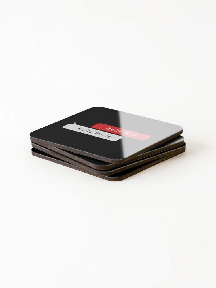 Thumbnail 4 of 5, Coasters (Set of 4), Hello World-Hallo Welt-Python Code designed and sold by FridPix.