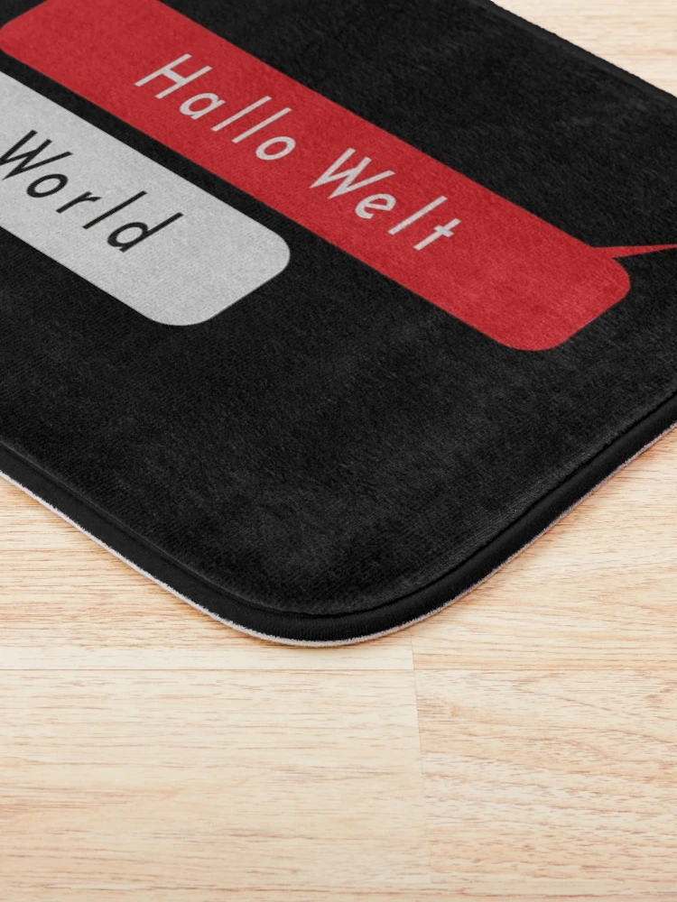 Thumbnail 3 of 6, Bath Mat, Hello World-Hallo Welt-Python Code designed and sold by FridPix.