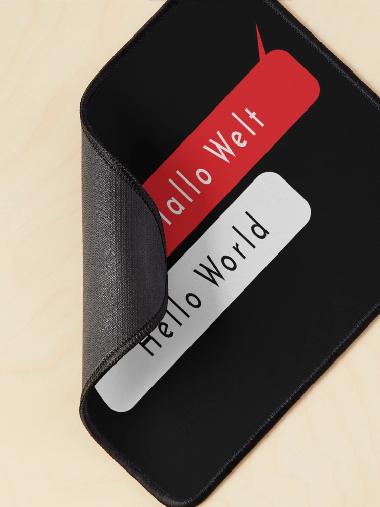 Thumbnail 2 of 5, Mouse Pad, Hello World-Hallo Welt-Python Code designed and sold by FridPix.