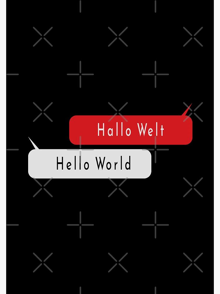 Aperçu 3 sur 3. Carnet avec l'œuvre Hello World-Hallo Welt-Python Code créée et vendue par FridPix.