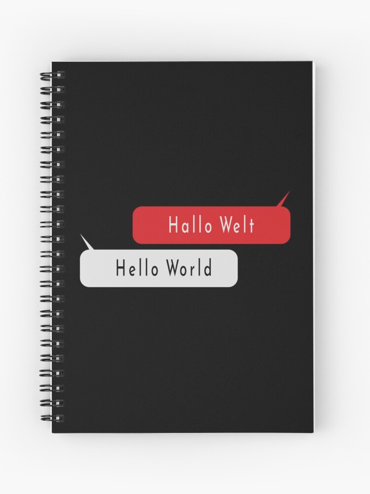 Cuaderno de espiral «Hola mundo-Hola Welt-Código Python» de FridPix |  Redbubble