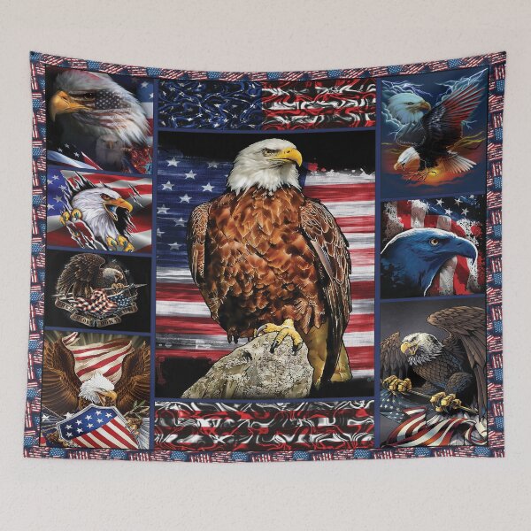 Item preview, Patriotic American Bald Eagles with Flags of the United States design designed and sold by BAYIDESIGNER.