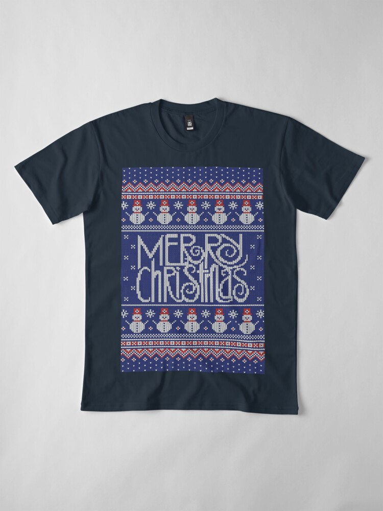Vista alternativa de Camiseta premium Merry Christmas from Snowman