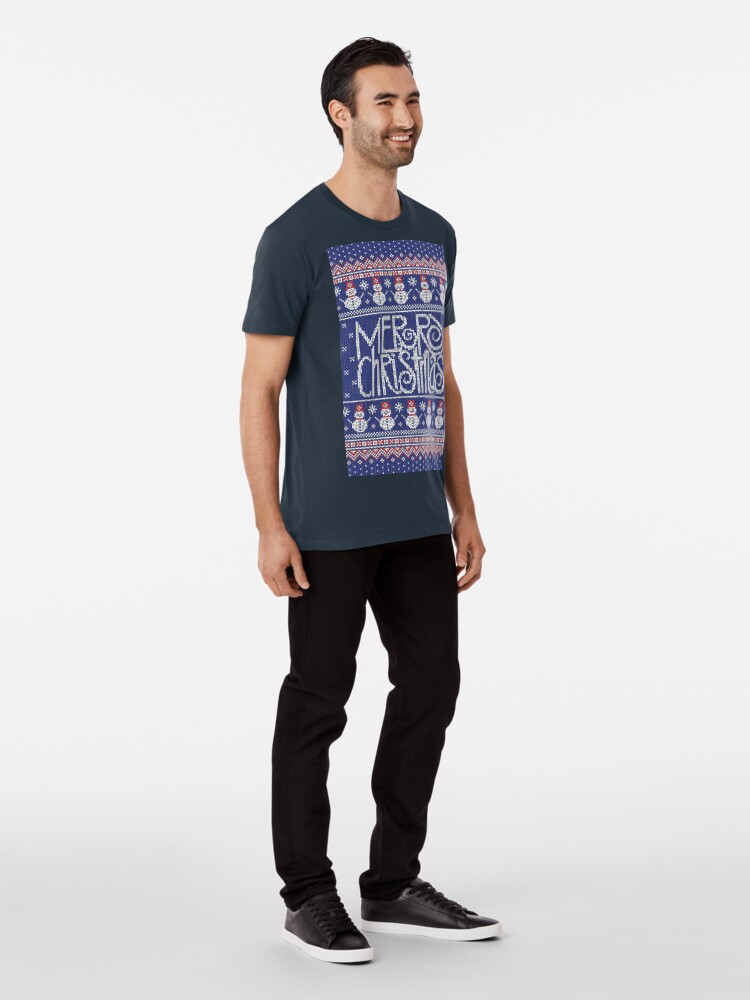 Vista alternativa de Camiseta premium Merry Christmas from Snowman