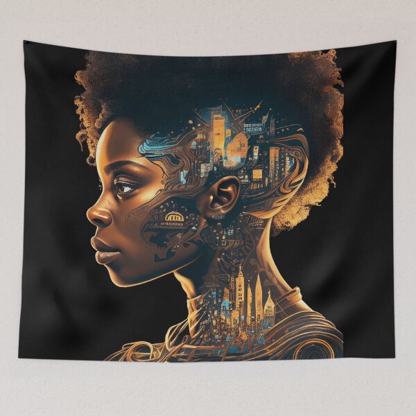 Item preview, Afrofuturism Art designed and sold by MidJourneymen.