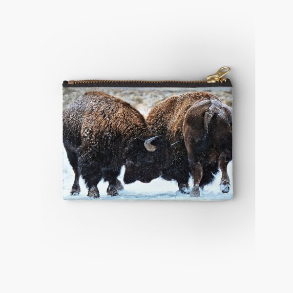 Item preview, American Bison in a Fight During a Snowstorm. designed and sold by Rocky Mountain Artistry.
