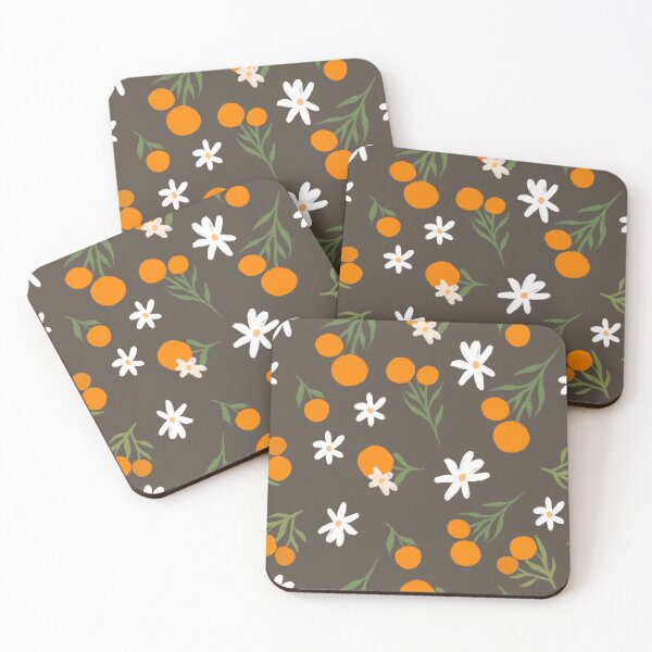 Item preview, Orange flowers pattern illustration designed and sold by pinkyfish1010.