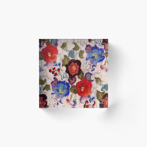 Shabby Chic Floral Acrylic Block