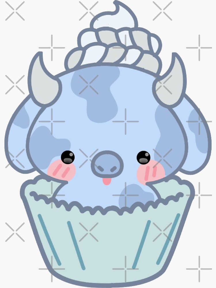 Cute cupcake illustration  Sticker for Sale by Yarafantasyart