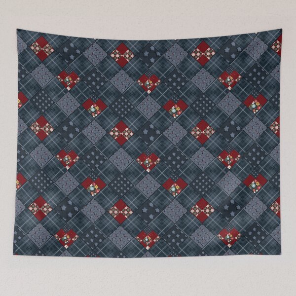 Item preview, Dark blue denim patchwork designed and sold by fuzzyfox.