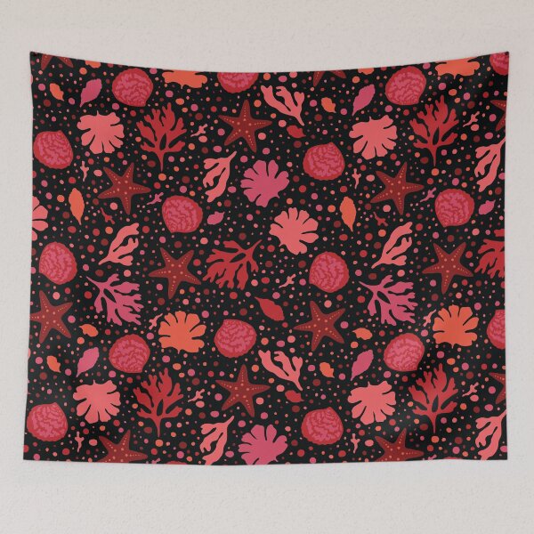 Item preview, Ocean lover with Our Ocean-Inspired Red and Black Aesthetic, sea coral, sealife, red hues, orange, dark designed and sold by blomastudios.