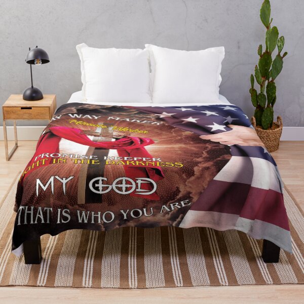 Item preview, Cross & usa flag design - May way maker, miracle worker, Promise keeper light the darkness My god THAT IS WHO YOU ARE designed and sold by BAYIDESIGNER.
