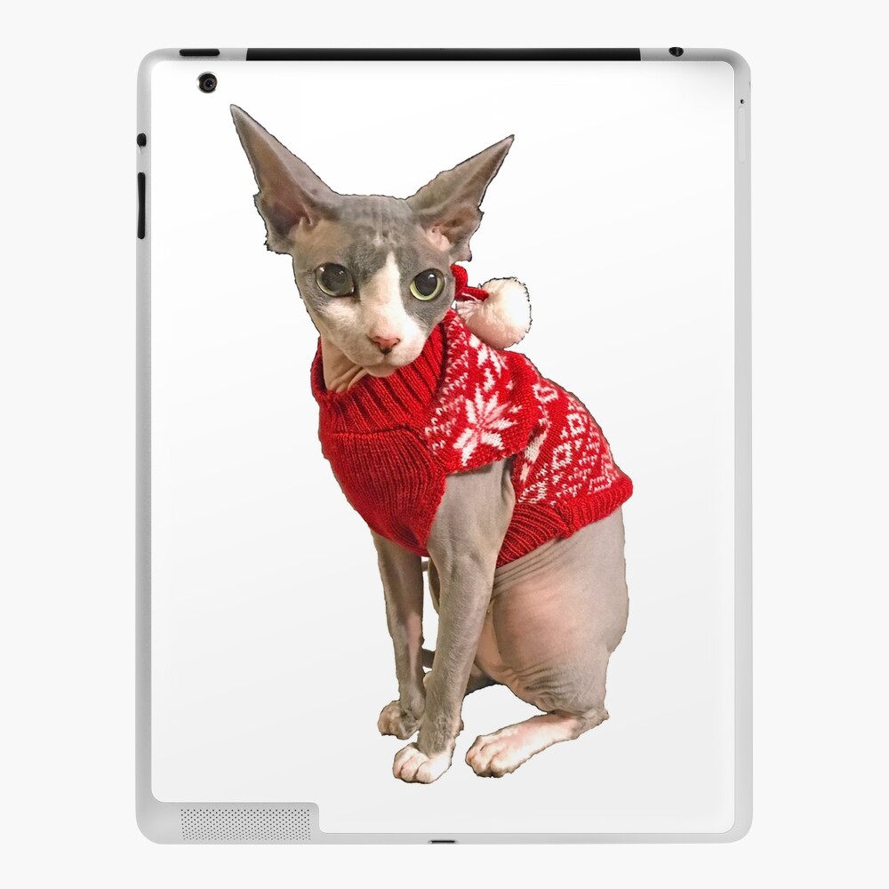 Hairless Cat Ugly Christmas Sweater Sphynx Cat Gift Drawstring Bag