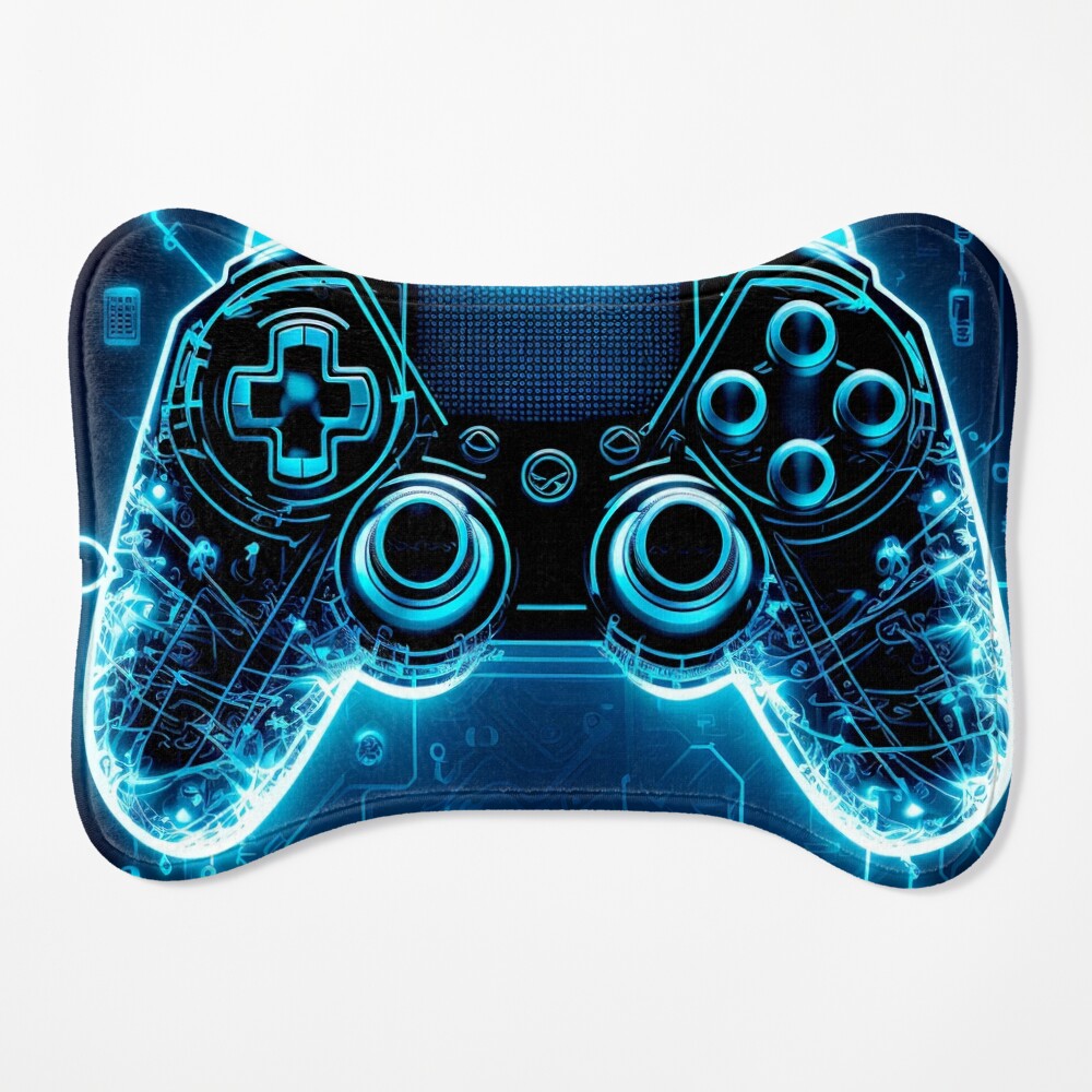 Gaming gamer controller games control pad blue neon Poster for Sale by  lukedwyerartist