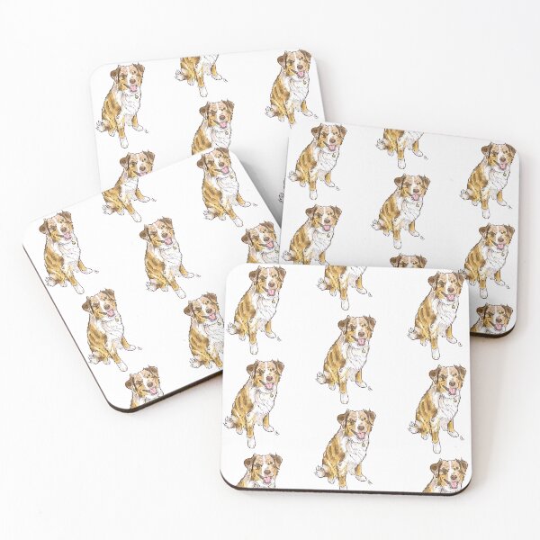 Item preview, Red Merle Australian Shepherd Illustration designed and sold by rita-andi.