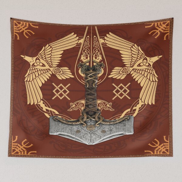 Item preview, Viking design with The Symbol of Guidance & Thor's hammer designed and sold by BAYIDESIGNER.