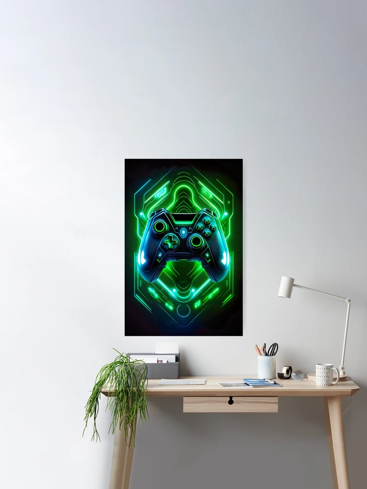 Poster, Canvas, Acoustic: Gaming Rules / Green (Gamer poster