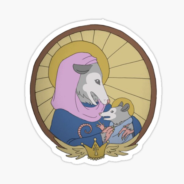 Holy Mother Possum and Child Sticker