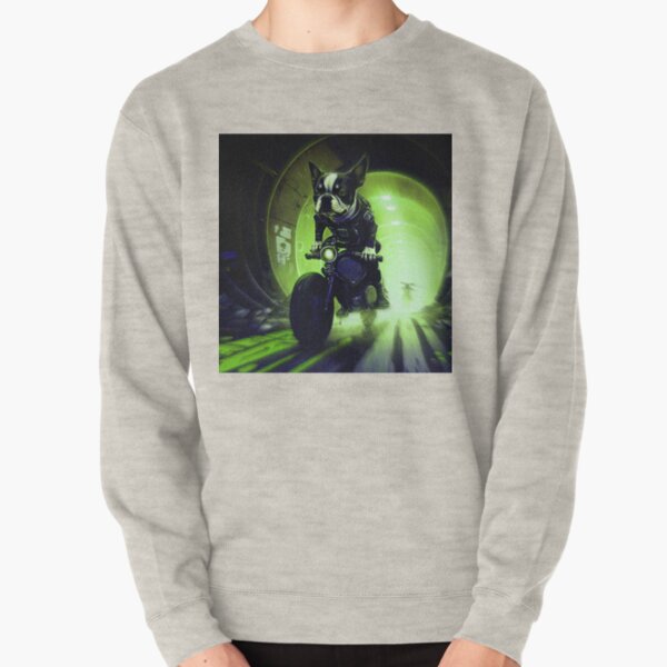 Future Run: The Boston Terrier's Great Escape (Green) Pullover Sweatshirt