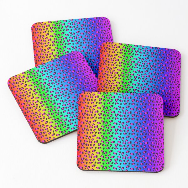 Item preview, Neon 90s Rainbow Gradient Rave Cheetah Pattern designed and sold by ana-celeste.