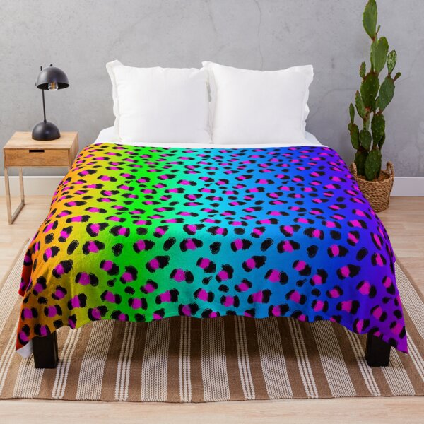 Item preview, Neon 90s Rainbow Gradient Rave Cheetah Pattern designed and sold by ana-celeste.