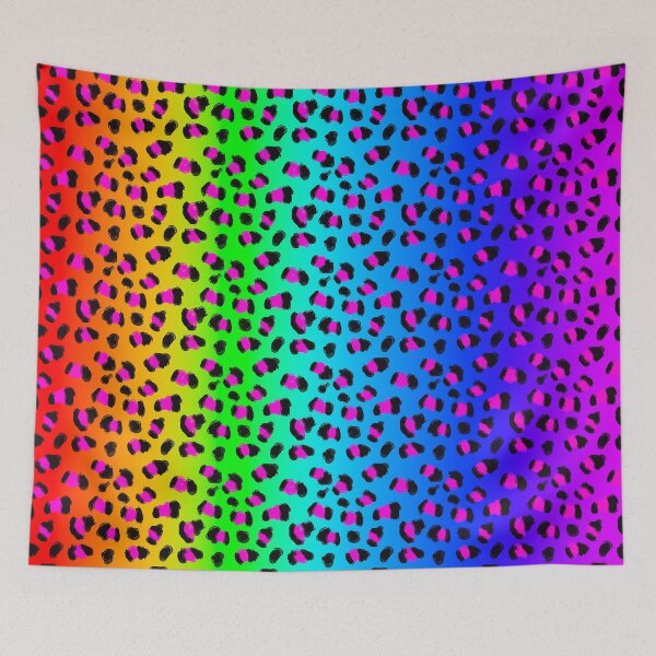 Item preview, Neon 90s Rainbow Gradient Rave Cheetah Pattern designed and sold by ana-celeste.