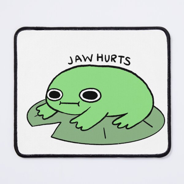 Item preview, Jaw Hurts | Bright Green Frog on a Lily Pad designed and sold by iristocat.