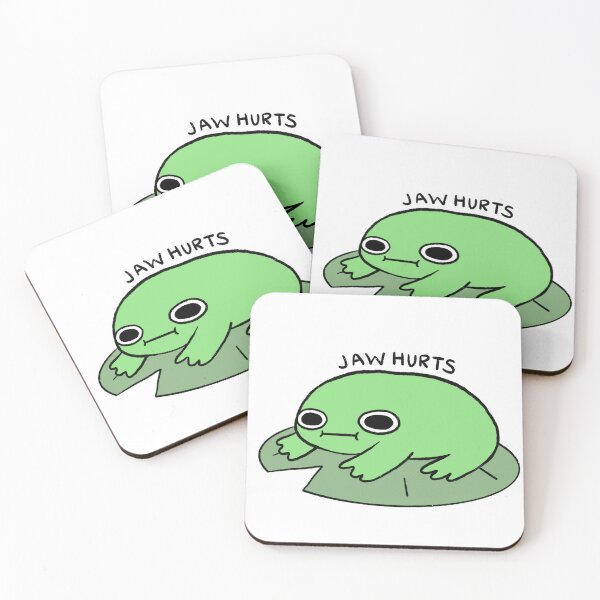 Item preview, Jaw Hurts | Bright Green Frog on a Lily Pad designed and sold by iristocat.
