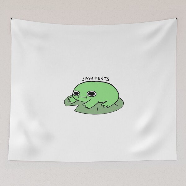 Item preview, Jaw Hurts | Bright Green Frog on a Lily Pad designed and sold by iristocat.