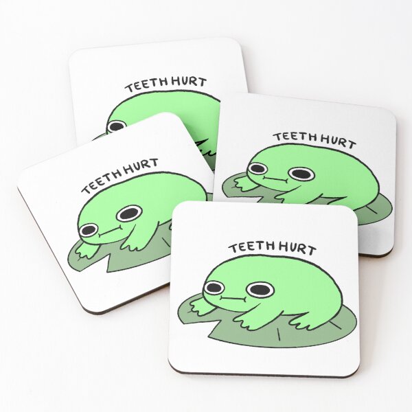 Item preview, Teeth Hurts | Vibrant Green Frog on a Lily Pad designed and sold by iristocat.