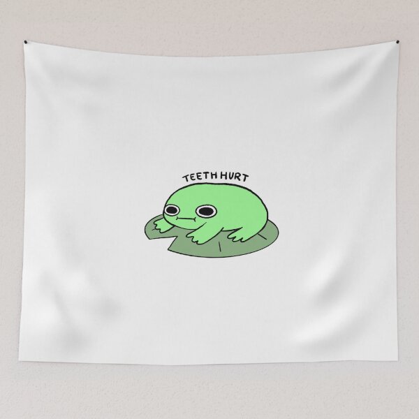 Item preview, Teeth Hurts | Vibrant Green Frog on a Lily Pad designed and sold by iristocat.
