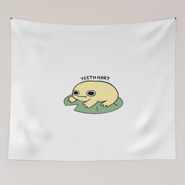 Item preview, Teeth Hurts | Vibrant Green Frog on a Lily Pad designed and sold by iristocat.
