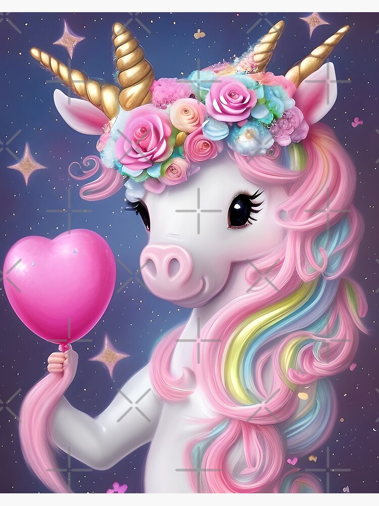 Fantasy Cute Kawaii Baby Unicorn | Poster