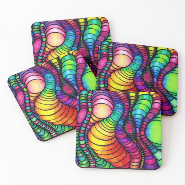Item preview, Colorful Tube Worms - Op Art designed and sold by Nalinne Jones.