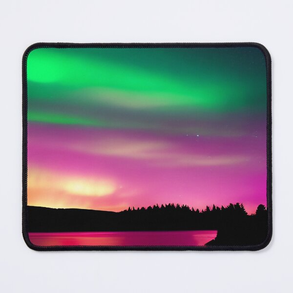 Item preview, Green and Pink Night Sky over Lake Front Beach designed and sold by deniselynnimage.