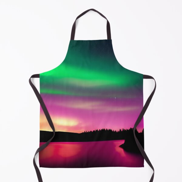 Item preview, Green and Pink Night Sky over Lake Front Beach designed and sold by deniselynnimage.