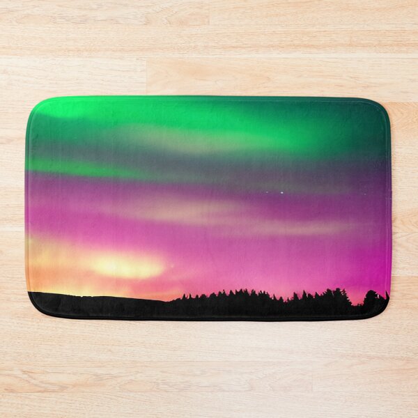 Item preview, Green and Pink Night Sky over Lake Front Beach designed and sold by deniselynnimage.