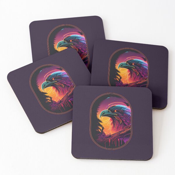 Item preview, Viking Odin Raven Synthwave Art Print designed and sold by Joyfulimaginery.